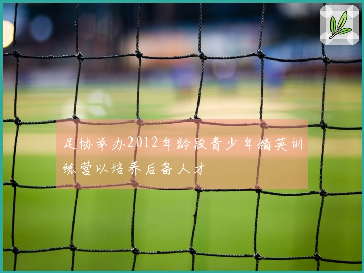 足协举办2012年龄段青少年精英训练营以培养后备人才